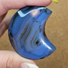 ブルーアゲート✨お月さま✨カービング✨