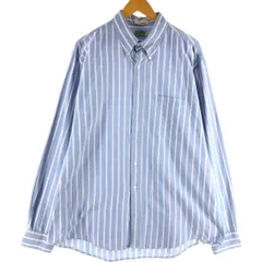 古着 70~80年代 エルエルビーン L.L.Bean 長袖 ボタンダウンストライプシャツ USA製 メンズXL相当/eaa531056