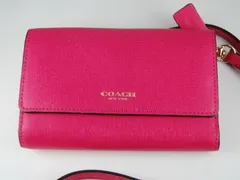 【USED/B】COACHコーチ スマホ/お財布 ショルダー ピンク