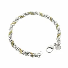 新品仕上げ済 新同 極美品  ティファニー vintage TIFFANY & CO. ツイスト ロープ チェーン ブレスレット STR-14K 14金 SV925 オールド ビンテージ アーカイブ コンビ スターリング シルバー アクセサリー ゴールド▽７