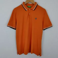 UNITED COLORS OF BENETTON ベネトン ポロシャツ 半袖 ティップライン オレンジ メンズ 古着 シティーボーイのサムネイル