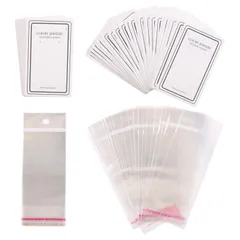CCINEE アクセサリー 台紙 OPP 袋付 120×60mm 25枚 セット ピアス イヤリング ディスプレイ カード ラッピング 袋 パーツ 収納 (25枚 カード2)