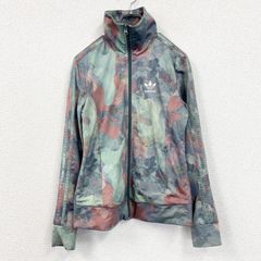 古着 used　Adidas　アディダス　長袖トラックジャケット　ジャージ　ワンポイント　カラフル　マーブル柄　Sサイズ
