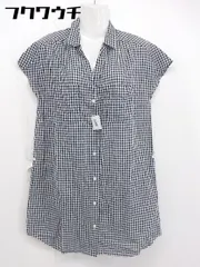 ◇ tessera テッセラ ギンガムチェック ノースリーブ ブラウス チュニック サイズ38 ブラック ホワイト系 レディース  【1106020011909】