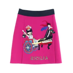 ドルチェアンドガッバーナ DOLCE & GABBANA スカート SICILIA ピンク ウール スカート レディース Used Aのサムネイル
