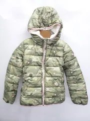 ◇ GAP ギャップ キッズ 子供服 迷彩柄 長袖 中綿ジャケット サイズ120 ピンク グリーン系 レディース P  【1408200007437】