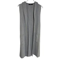 C399 AZUL by moussy アズール バイ マウジー ニット ベスト 羽織物 フード カーディガン グレー シンプル ノースリーブ レディース S