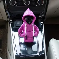 シフトノブカバー パーカー ノブカバー ギアシフトノブカバー 車 ギアスティックパーカーカバー 2023 新しい面白いパーカーカーアクセサリー用ノブプロテクター 汎用 上質 高級 保護 ピンク w3