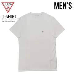 GUESS (ゲス) MEN'S CN SS 100 CORE TEE (メンズ 100 コア Ｔシャツ) ワンポイント Tシャツ TRUE WHITE (ホワイト) M01I36 I3Z00 TWHT
