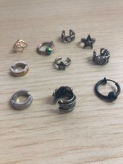 【在庫処分】 イヤーカフ フェイクピアス 10点セット メンズ fp-992