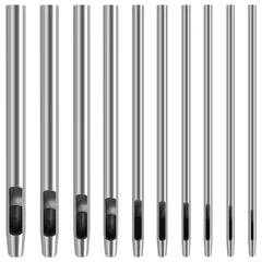 3mm 2.5mm 3.5mm 2mm 1.5mm 1.2mm 4mm 1mm 0.8mm 0.5mm 打ち具 革細工 カシメ打ち 穴あけ道具 穴あけポンチ 穴あけポンチ 革 丸円型 セット スチール製 ハトメ抜き 10サイズ
