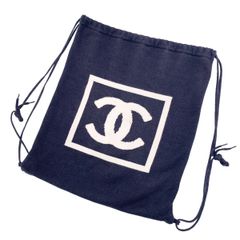 CHANEL ノベルティー　ブラック ナイロン リュック　ココマークロゴチャーム □未使用品□非売品□CHANEL シャネル ノベルティ スポーツ ココ