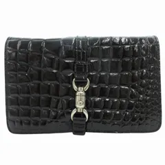 エスカーダ ESCADA クラッチバッグ パーティーバッグ 型押し かぶせ レザー スエード 黒 ブラック /SS 1003 ■WYのサムネイル