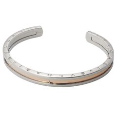ブルガリ BVLGARI ビーゼロワン Sサイズ オープン バングル K18PG SS 仕上済