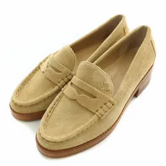 ローレンラルフローレン LAUREN RALPH LAUREN ローファー チャンキーヒール タンクソール スエード ロゴ US6.5 ベージュ /BB ■OFのサムネイル