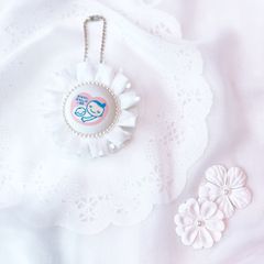 ハンドメイド　両面マタニティマーク　チュールロゼット　ホワイト　完成品