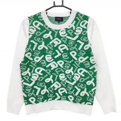 【美品】パーリーゲイツ セーター グリーン×白 身頃総柄  レディース 1(M) ゴルフウェア 2023年モデル PEARLY GATES