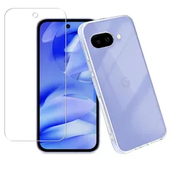 Google Pixel 9A 用 ガラスフィルム【1枚フィルム+1個TPUケース】 日本旭硝子製 強化ガラスフィルム 硬度9H 高透過率 飛散防止 指紋防止 気泡ゼロ 自動吸着 貼り付け簡単【柔らかいTPU ガラス ピクセル 9a 完全透明 耐磨耗 耐衝撃 