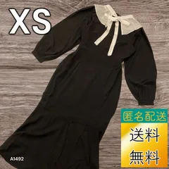 【送料無料】【古着未使用】レディース ワンピース XSサイズ ブラック 付け襟あり 洗濯タグなし  A1492