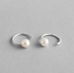 E019 ピアス イヤリング ミニピアス フックタイプ パール シンプル キャッチレス silver925 シルバー