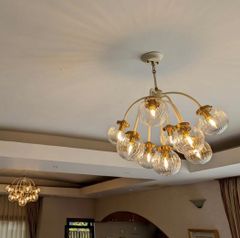 5灯パールシャンデリア日本製ヴィンテージ風照明レトロ照明