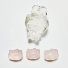 天然石⭐︎マイメロディ⭐︎キティちゃん⭐︎水晶⭐︎ローズクォーツ４点セット