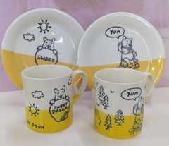 ハニーイエロー マグ＆プレートセット　くまのプーさん　陶器　マグカップ