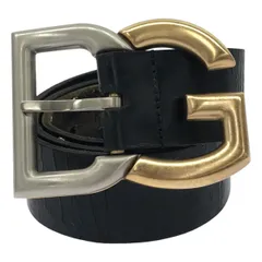 DOLCE&GABBANA ドルチェ＆ガッバーナ ダメージ加工レザーベルト  ブラック 85cm 34インチ