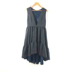 Masahito UJI ワンピース ノースリーブ レッド 立体裁断 皇室御用達 マサヒトウジ Masahito UJI ワンピース 千鳥格子 サイドポケット バックファスナー ウール 裏地付き 日本製 黒白 38サイズ 803062