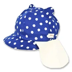 ☆ ベアドットネイビー ☆ SSサイズ ☆ バオバブ コネクトエム 帽子 ベビー 赤ちゃん あごゴム UVカット 紫外線対策 紫外線カット 国産 子供 こども 子ども かわいい 春 夏 可愛い 日本製 connectM