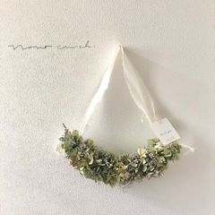 aya様　shabby chic アジサイとブルーファンタジアのハーフリース　31cm