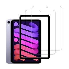 KPNS【2枚セット】ガイド枠付き 日本素材製 強化ガラスiPad mini7 第7世代 A17 Pro 2024 / iPad mini6 第6世代 用 ガラスフィルム 強化ガラス カバー 保護フィルム 0