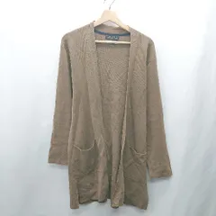 ◇ ⊇ nano universe ナノ ユニバース コットン100% 長袖 ニットカーディガン サイズL ブラウン レディース E  【1412090047282】