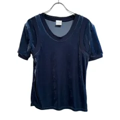CITYSHOP (シティショップ) ② 25070042838020 BICOLOR VELVET T SHIRT レディース ネイビー FREEのサムネイル