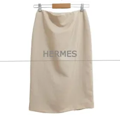 エルメス HERMES タイトスカート ロングスカート ロング ミモレ スリット モヘヤ×ウール ベージュ サイズ36 レディースのサムネイル