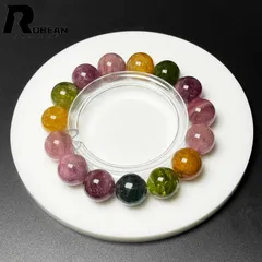 【限定1個】逸品 EU製 ★ROBEAN・ミックスカラートルマリン★アクセサリー ブレスレット パワーストーン 天然石 プレゼント2 約14.2-14.6mm D1011677