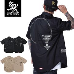 STYLEKEY スタイルキー 半袖ワークシャツ HIDEOUT S/S WORK SHIRT(SK24SP-BL01) ストリート系 ヒップホップ レゲエ B系 ブラウス 大きいサイズ