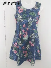 ◇ Khaju カージュ SHIPS シップス 花柄 ノースリーブ 膝丈 ワンピース ネイビー マルチ レディース  【中古】 【1112090007049】のサムネイル