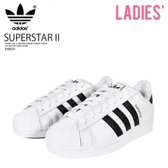 [レディース サイズ] adidas (アディダス) SUPERSTAR II (スーパースターII) ローカット スニーカー バスケ バッシュ タウンユース 普段使い カジュアル ストリート クラシック 名作 (ホワイト/ブラック) IH8659