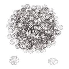 【特価商品】ハンドメイド アクセサリーパーツ ジュエリー作り クラフト スペーサービーズ キャップ キャップ アクセサリー メタルビーズパーツ 金属ビーズパーツ ステンレス色 花座 座金 手芸用品 ビーズコーン 花弁キャップ ビーズキャップ キャップビーズ 3