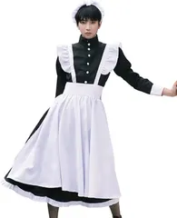 Lady Lazy レディレイジー 女装 メイド コスプレ 長袖 ロング メイド服 メンズ 黒 ブラック(ブラック,  3XL)