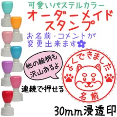 【柴犬】先生スタンプ・名前はんこ-オーダーメイド-連続浸透印 再提出 見ました