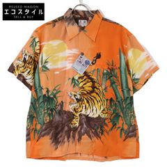SUN SURF サンサーフ 【新品】SS37863 S.HATA SHOTEN FURIOUS TIGER SILK S/S シルク100％ アロハシャツ/ L