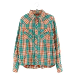 T.M.T (ティーエムティー) 10AW DOUBLE GAZE CHECK SHIRT ダブルガーゼ コットン 長袖チェックシャツ グリーン/オレンジ TSH-F1002のサムネイル