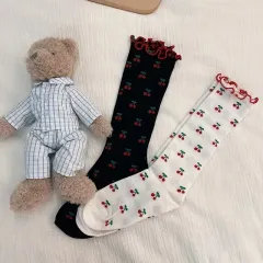 1 + チェリー ハイソックス レースソックス レッグウォーマー ギャル 地雷系 量産型