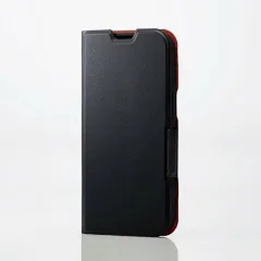 【新品・2営業日で発送】ELECOM エレコム iPhone 14／iPhone 13用レザーケース 手帳型 UltraSlim 薄型 磁石付き ブラック ／ PM-A22APLFUBK