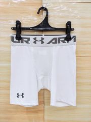 【未使用】【サイズは商品説明参照】[UNDER ARMOUR(アンダーアーマー)]コンプレッションショーツ UAヒートギア トレーニングベースレイヤー 1358578  メンズ  ホワイト  表記サイズLG 　Y-742