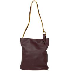【在庫一掃】 ロエベ LOEWE ロゴ ショルダーバッグ トートバッグ ショルダーバッグ レザー ボルドー レディース 【中古】