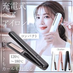充電式ヘアアイロン コンパクト コードレス ミニヘアアイロン 携帯用アイロン プレート カール ストレート 2way sg008