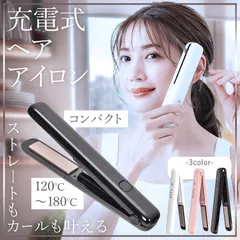充電式ヘアアイロン コンパクト コードレス ミニヘアアイロン 携帯用アイロン プレート カール ストレート 2way sg008のサムネイル